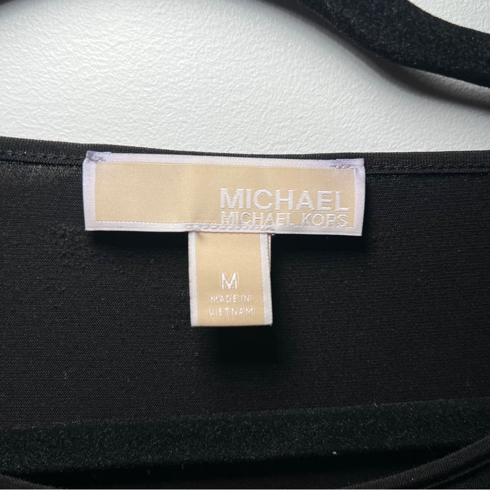 Michael Michael Kors Black Long Bell Sleeve Top with Keyhole Detail Size M - Picture 3 of 6